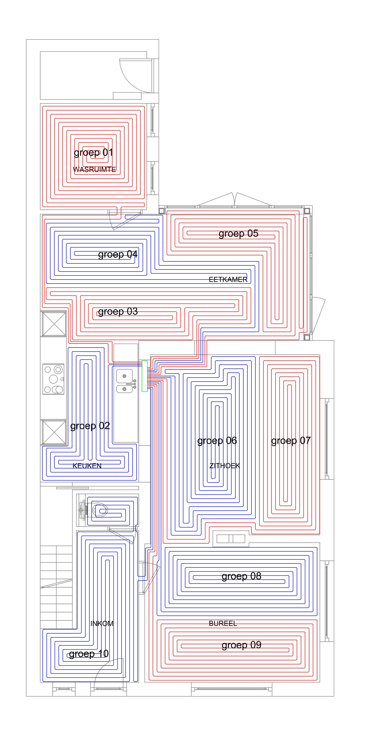 legplan vloerverwarming voorbeeld